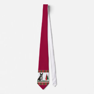 Frenchie Christmas Tie