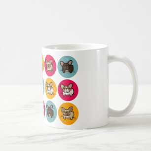 Frenchie Circles - Blue, Gold & Pink Coffee Mug