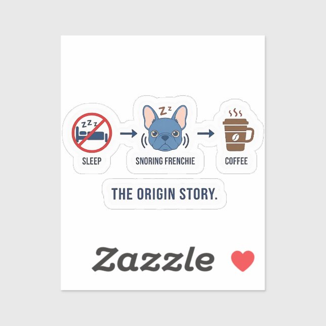 Frenchie Coffee Origin Story Funny Dog Mom French  (Sheet)