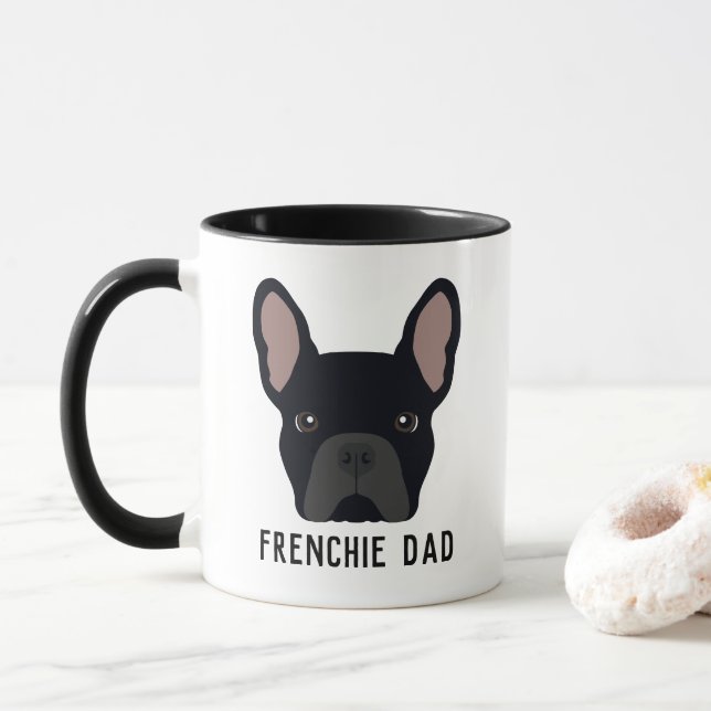 Frenchie Dad Black French Bulldog Mug (With Donut)