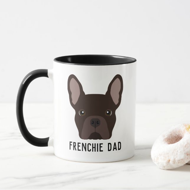 Frenchie Dad Brown French Bulldog Mug (With Donut)