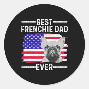 Frenchie Dad Design For French Bulldog Lover Men K Classic Round Sticker