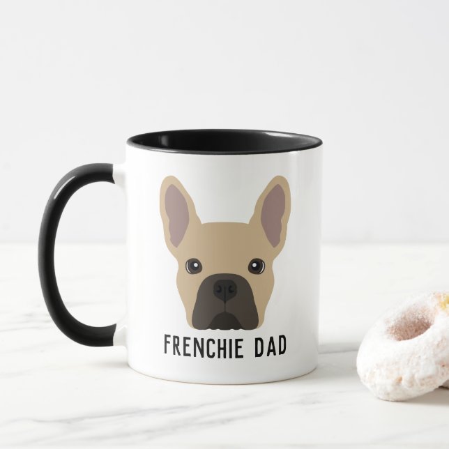 Frenchie Dad Light Fawn French Bulldog Mug (With Donut)