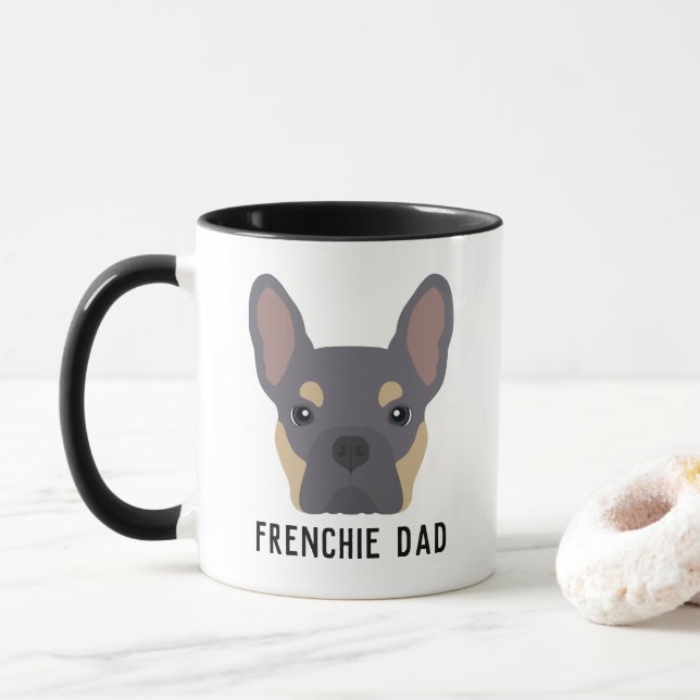 Frenchie Dad Lilac and Tan French Bulldog Mug (With Donut)