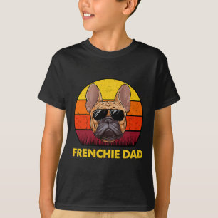 Frenchie Dad Retro Sunset Sungles Men French Bulld T-Shirt