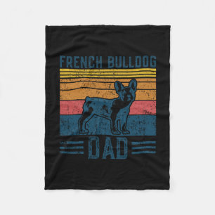 Frenchie Dad - Vintage French Bulldog Papa Fleece Blanket