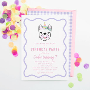Frenchie Dog Birthday Party Invitation