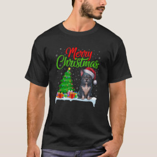 Frenchie Dog Christmas Tree Lights Xmas Frenchie D T-Shirt