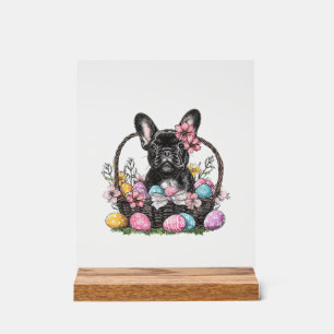 Frenchie Dog Easter Frenchie Dog Eggs Artwork T-Sh Acrylic Sign