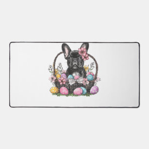 Frenchie Dog Easter Frenchie Dog Eggs Artwork T-Sh Desk Mat