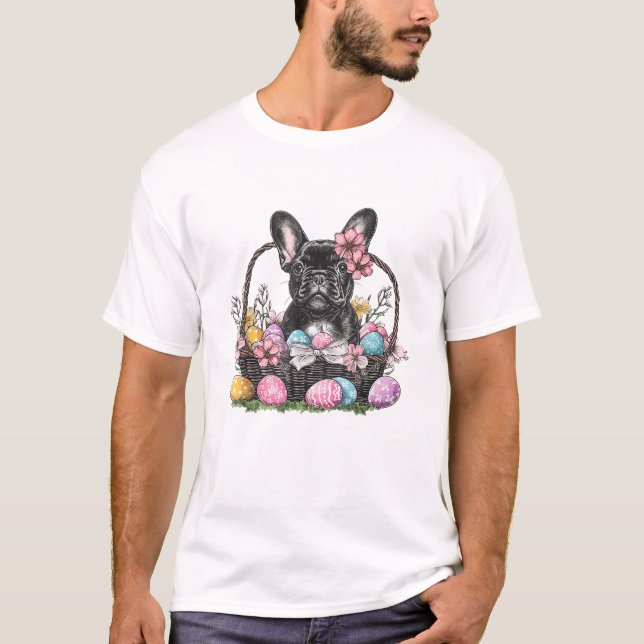 Frenchie Dog Easter Frenchie Dog Eggs Artwork T-Sh T-Shirt (Front)
