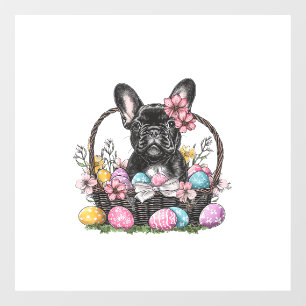 Frenchie Dog Easter Frenchie Dog Eggs Artwork T-Sh Window Cling