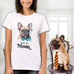 Frenchie Dog MOM Personalised Retro French Bulldog T-Shirt<br><div class="desc">This French bulldog dog mum shirt features a cute and modern watercolor design with the saying "Frenchie Mum" for a funny and retro touch. It's perfect for dog lovers and dog moms. This French bulldog mug will be a favourite among frenchie lovers and dog lovers. COPYRIGHT © 2023 Judy Burrows,...</div>
