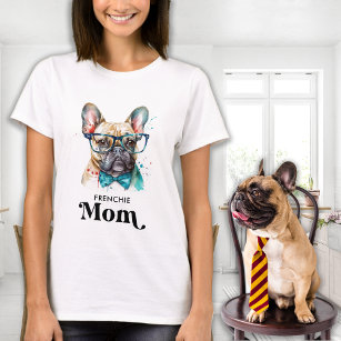 Frenchie Dog MOM Personalised Retro French Bulldog T-Shirt