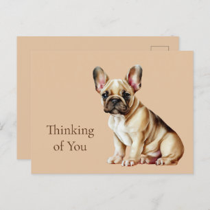 Frenchie Dog thinking of you Postcard