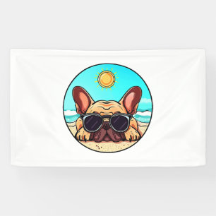 Frenchie Enjoying Beach Banner