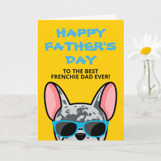 Frenchie Father's Day Blue Merle French Bulldog Card