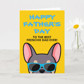 Frenchie Father's Day Lilac Tan French Bulldog Card