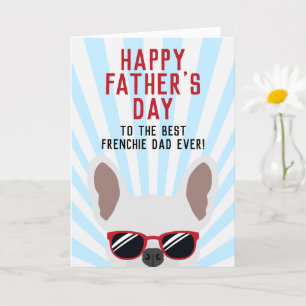 Frenchie Father's Day White French Bulldog Card