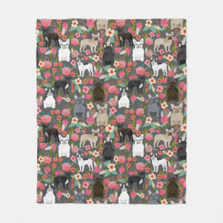 Frenchie Floral Blanket - french bulldog