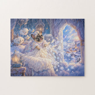 Frenchie Frau Holle Snowfall Scene Jigsaw Puzzle