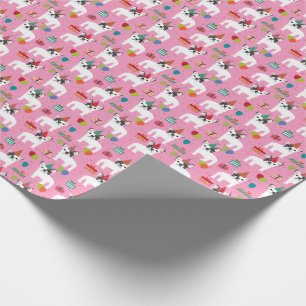 Frenchie French Bulldog Birthday Pink Wrapping Paper