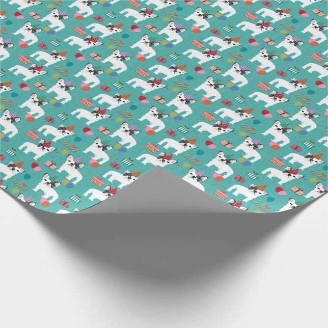 Frenchie French Bulldog Birthday Wrapping Paper (Corner)
