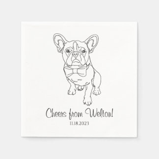 Frenchie French Bulldog Custom.Napkin Dog Wedding Napkin