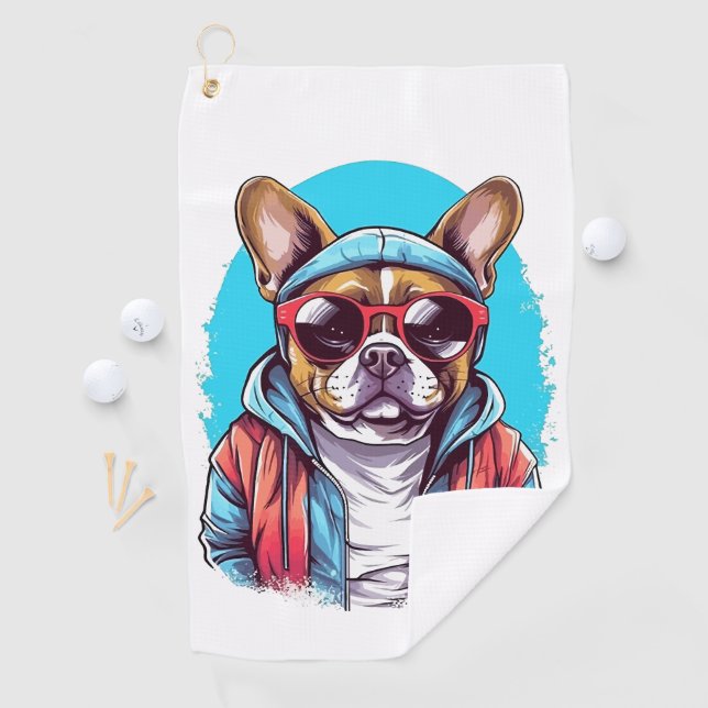 Frenchie French Bulldog Dog Golf Towel (InSitu)