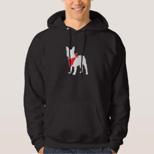 Frenchie French Bulldog Dog Wearing Red Bandanna Hoodie
