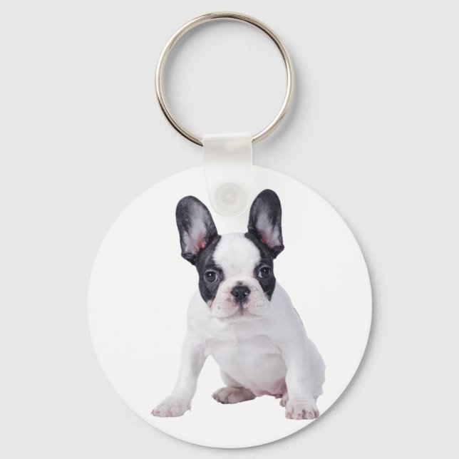 Frenchie - French bulldog puppy Key Ring (Front)