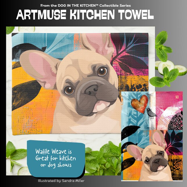 FRENCHIE French Bulldog Tea Towel (Creator Uploaded)