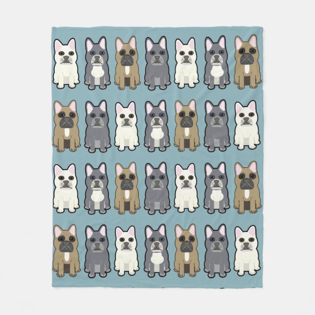 Frenchie Friends Fleece Blanket (Front)