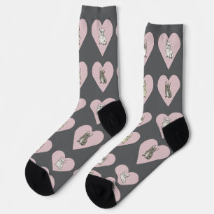 Frenchie friends hearts socks