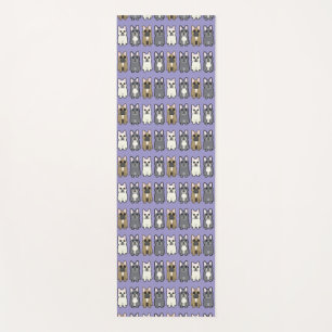 Frenchie friends, purple yoga mat