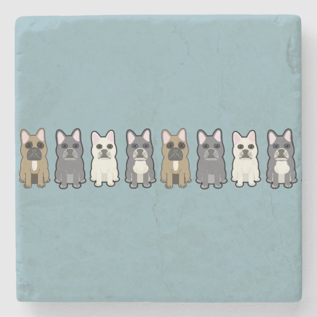 Frenchie Friends Stone Coaster (Front)