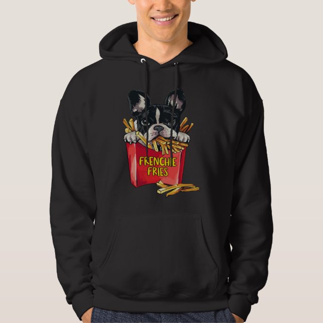 Frenchie Fries  French Bulldog Dog Mom Dad Men Wom Hoodie (Front)