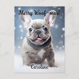 Frenchie Frosty Bliss Customisable  Postcard