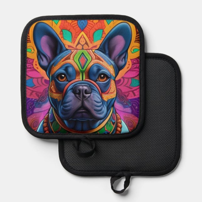 Frenchie Fun Birthday Fantasy Pot Holder (Front/Back)