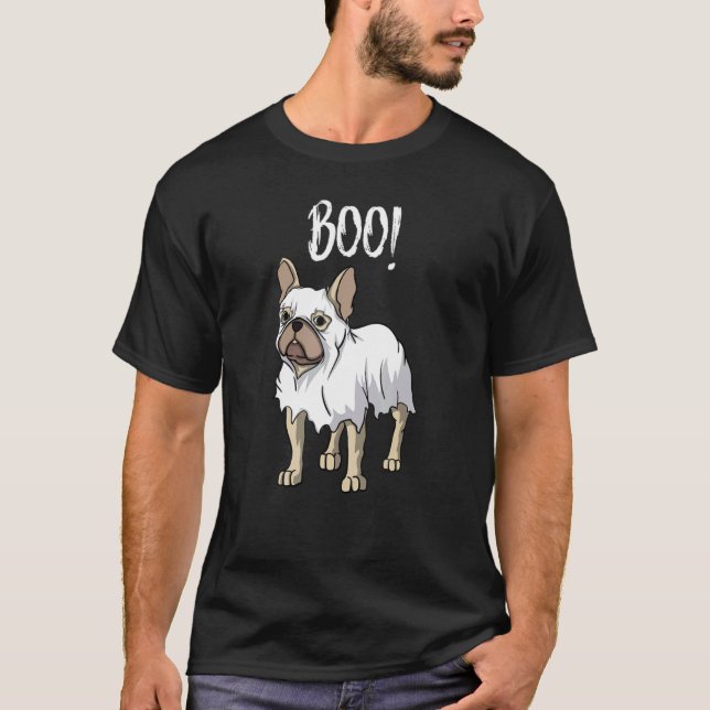 Frenchie Ghost Costume French Bulldog Halloween T-Shirt (Front)