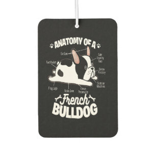 Frenchie Gift Anatomy Of A French Bulldog Car Air Freshener