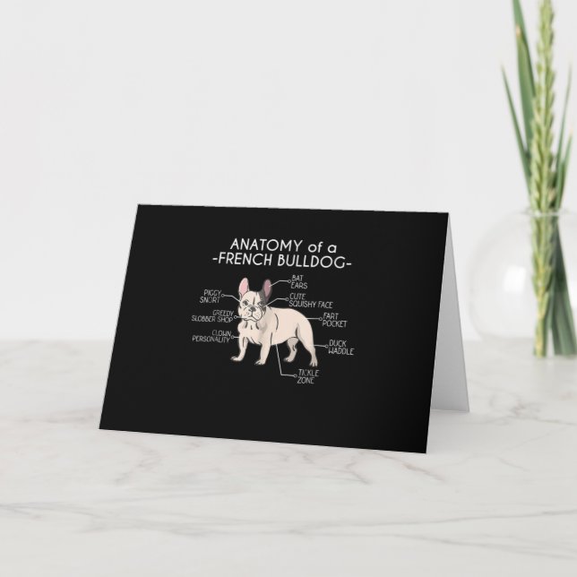 Frenchie Gift | Anatomy Of A French Bulldog Card (Front)