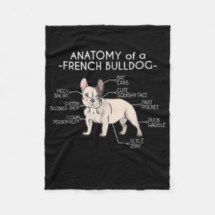 Frenchie Gift Anatomy Of A French Bulldog Fleece Blanket