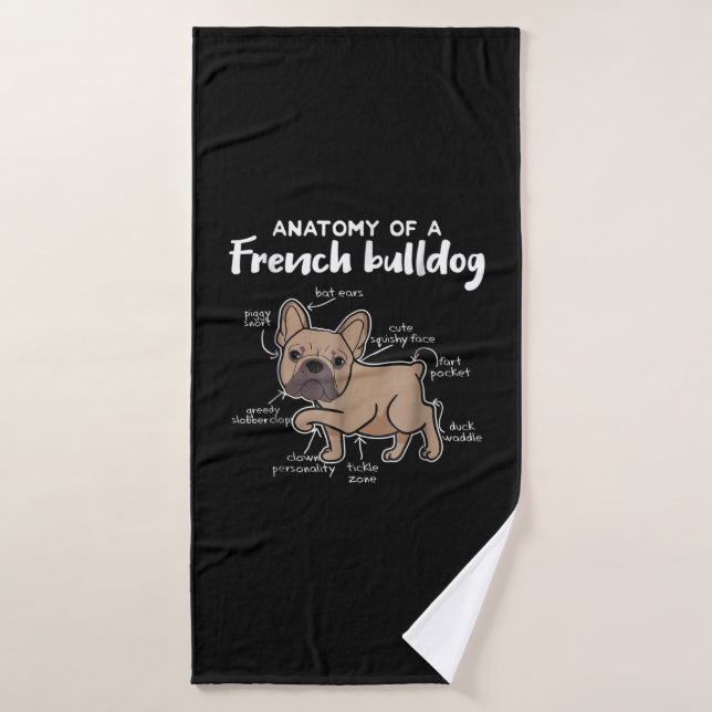 Frenchie Gift | Anatomy Of A French Bulldog Gift Bath Towel (Bath Towel)