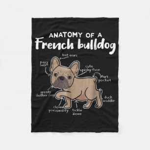 Frenchie Gift Anatomy Of A French Bulldog Gift Fleece Blanket