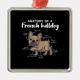 Frenchie Gift   Anatomy Of A French Bulldog Gift Metal Tree Decoration
