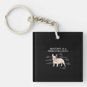 Frenchie Gift   Anatomy Of A French Bulldog Key Ring