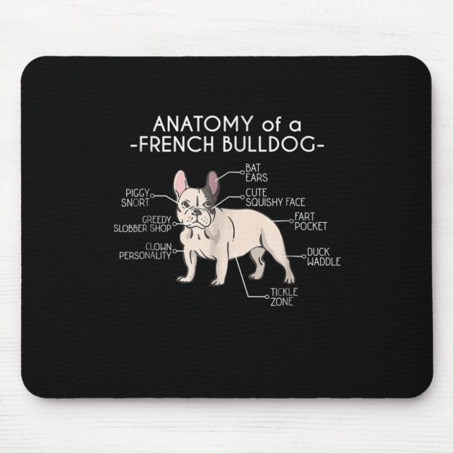 Frenchie Gift | Anatomy Of A French Bulldog Mouse Mat (Front)