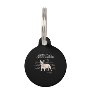 Frenchie Gift Anatomy Of A French Bulldog Pet Tag