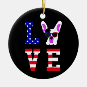 Frenchie Gift Cool Cute Love French Bulldog Ceramic Tree Decoration